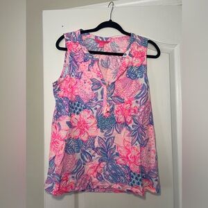 Lilly Pulitzer Pink and Blue Floral Tank Top